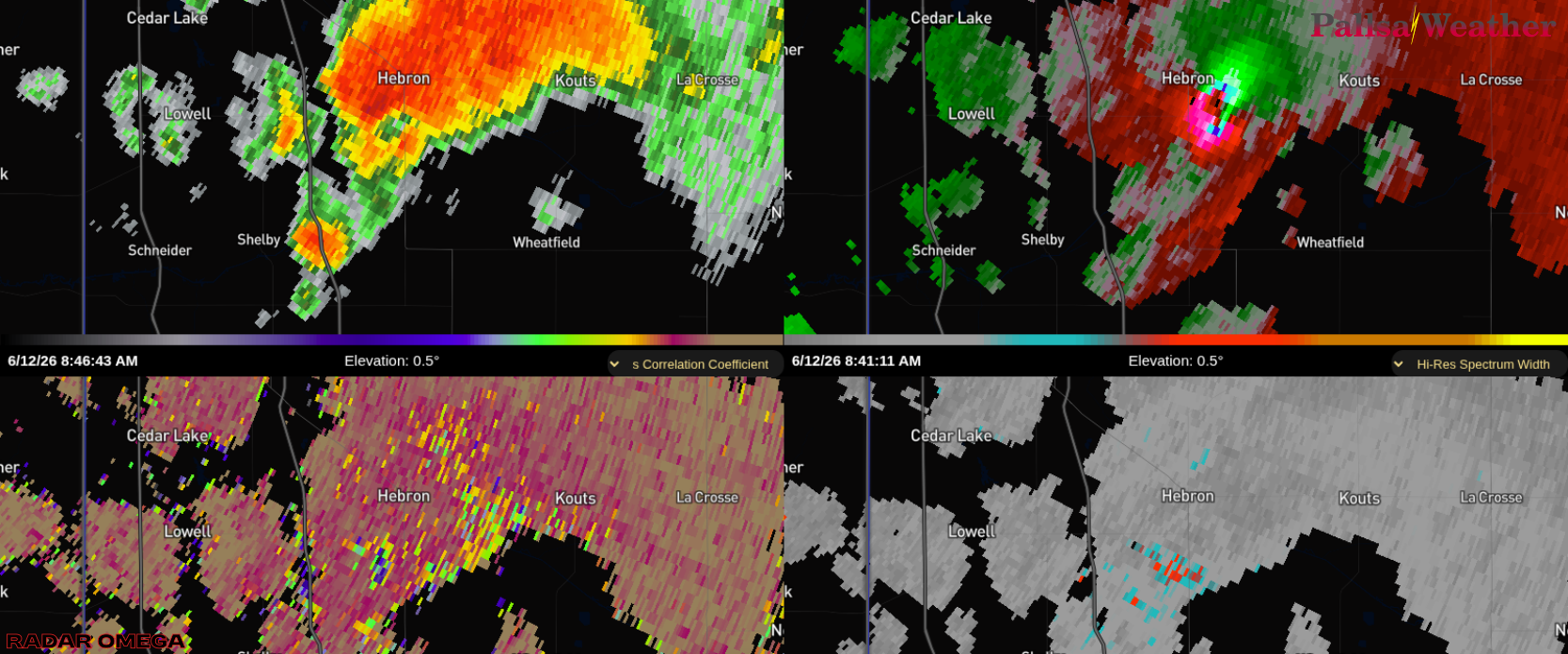Hebron Tornado on Radar Omega

